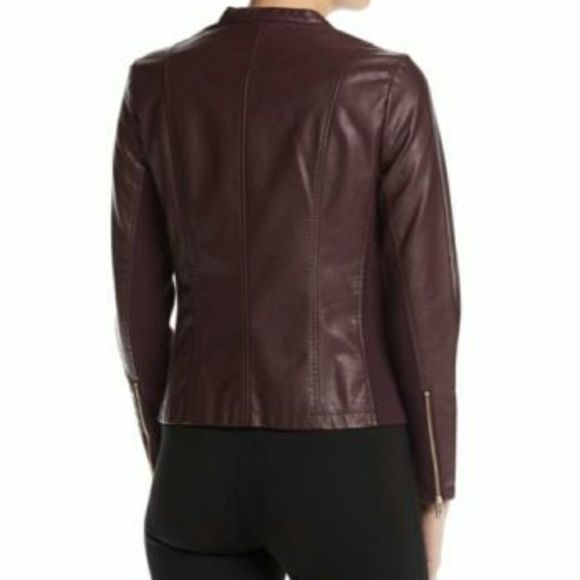 🎉HP🎉 Calvin Klein Faux Leather Moto - Picture 2 of 7
